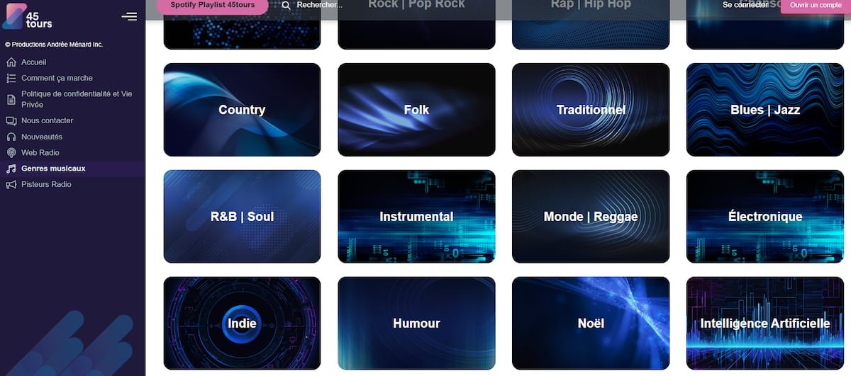 La plateforme 45tours fait la promotion de la musique francophone dans les radios canadiennes.