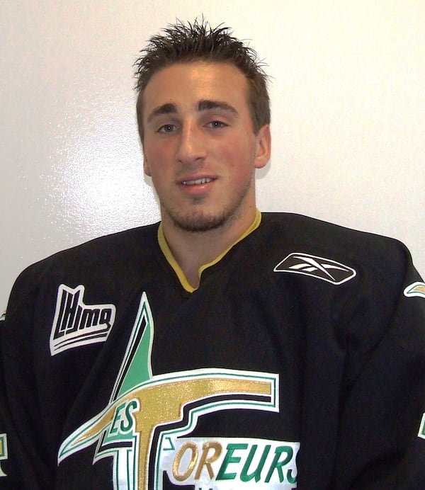 Brad Marchand dans l'uniforme des Foreurs de Val-d'Or.