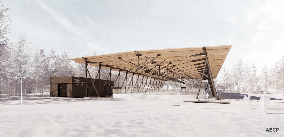 Une maquette de la future patinoire du parc Bon-Pasteur, Ã Charlesbourg