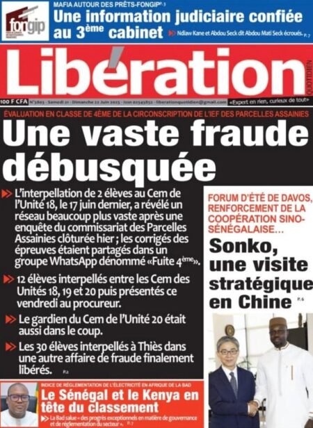 Découvrez les Unes des journaux sénégalais du samedi 21 juin 2025