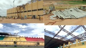 Vents vi0lents à Mbacké : Les toits du stade inauguré avant le départ de Macky s’envolent et fait des dégâts (Vidéo)