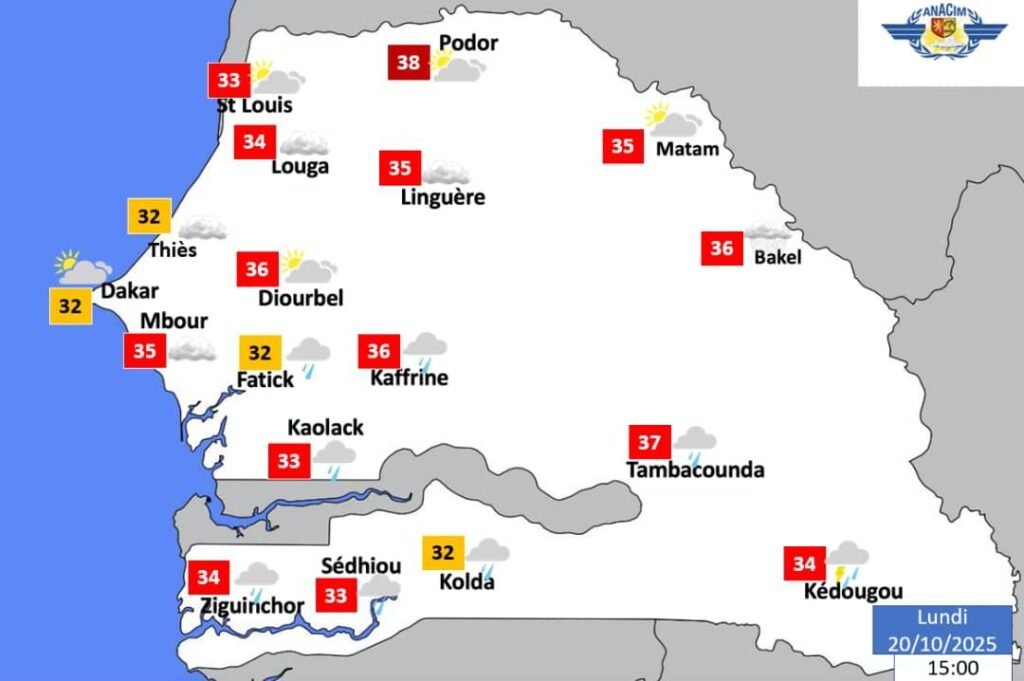 Météo : L’ANACIM annonce un temps nuageux et des risques d’orage au Sud